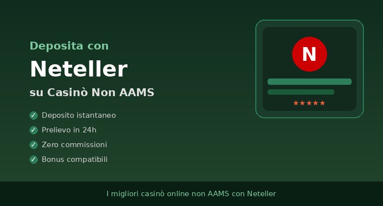 Neteller deposito casinò online non AAMS su smartphone